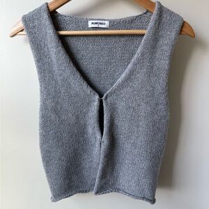 RUMORED Prince Street Knit Top Sweater Vest Minimalist Gray Basic Staple S